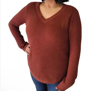NWT RD Style Knit Womens Sweater Rust Color Size XXL